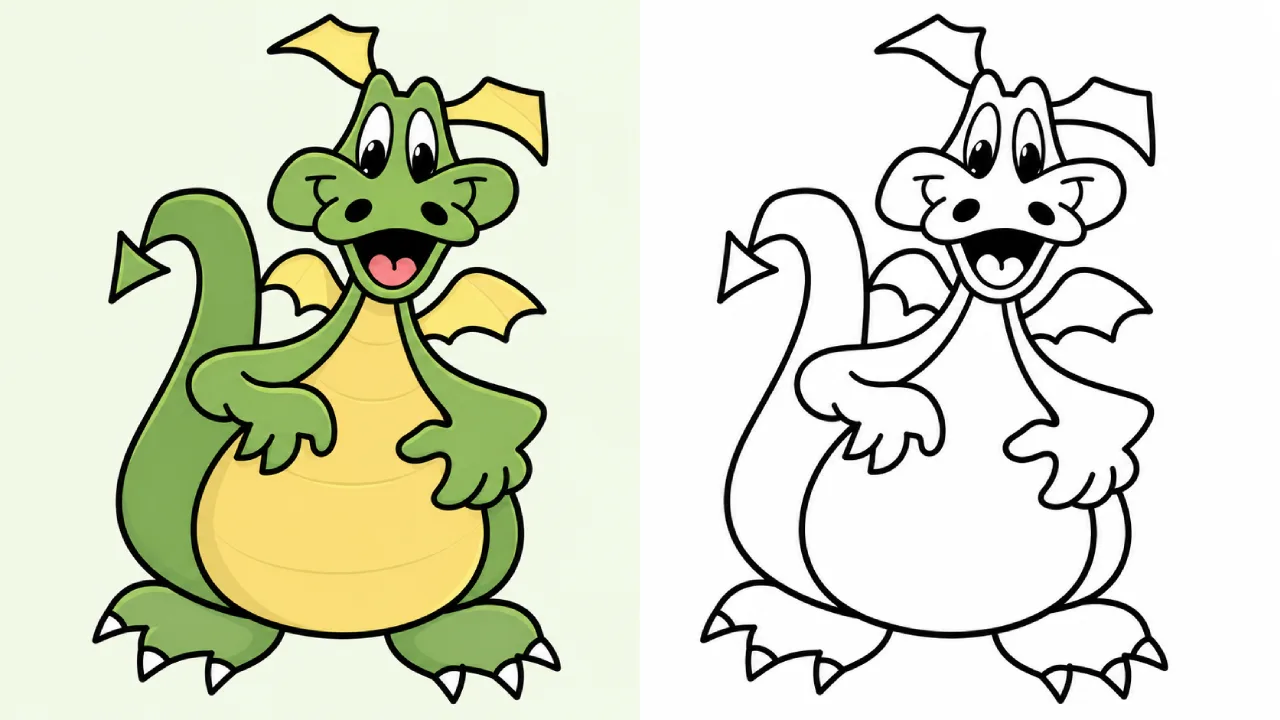 Freundlicher lächelnder Drache