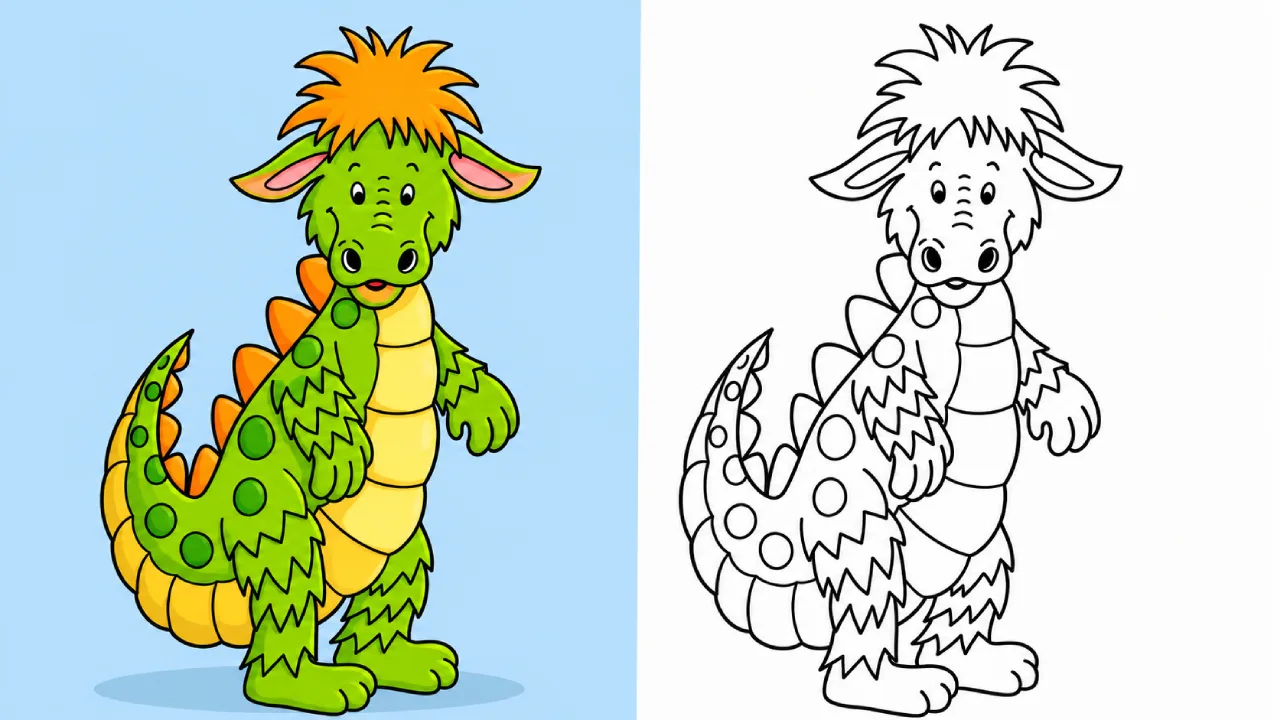 Freundlicher Drache, der lächelt