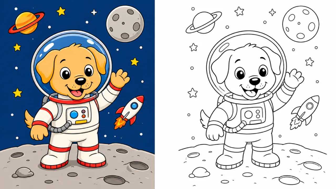 Hundeastronaut grüßt vom Mond