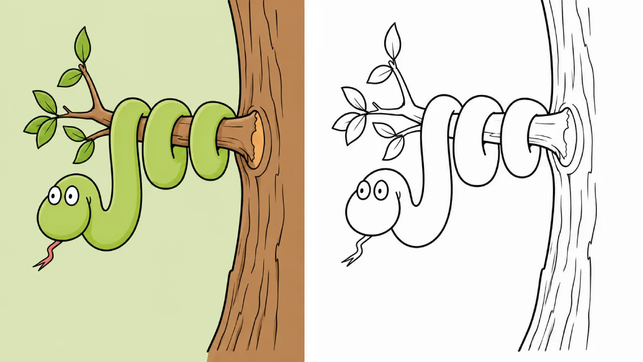 Schlange auf einem Baum